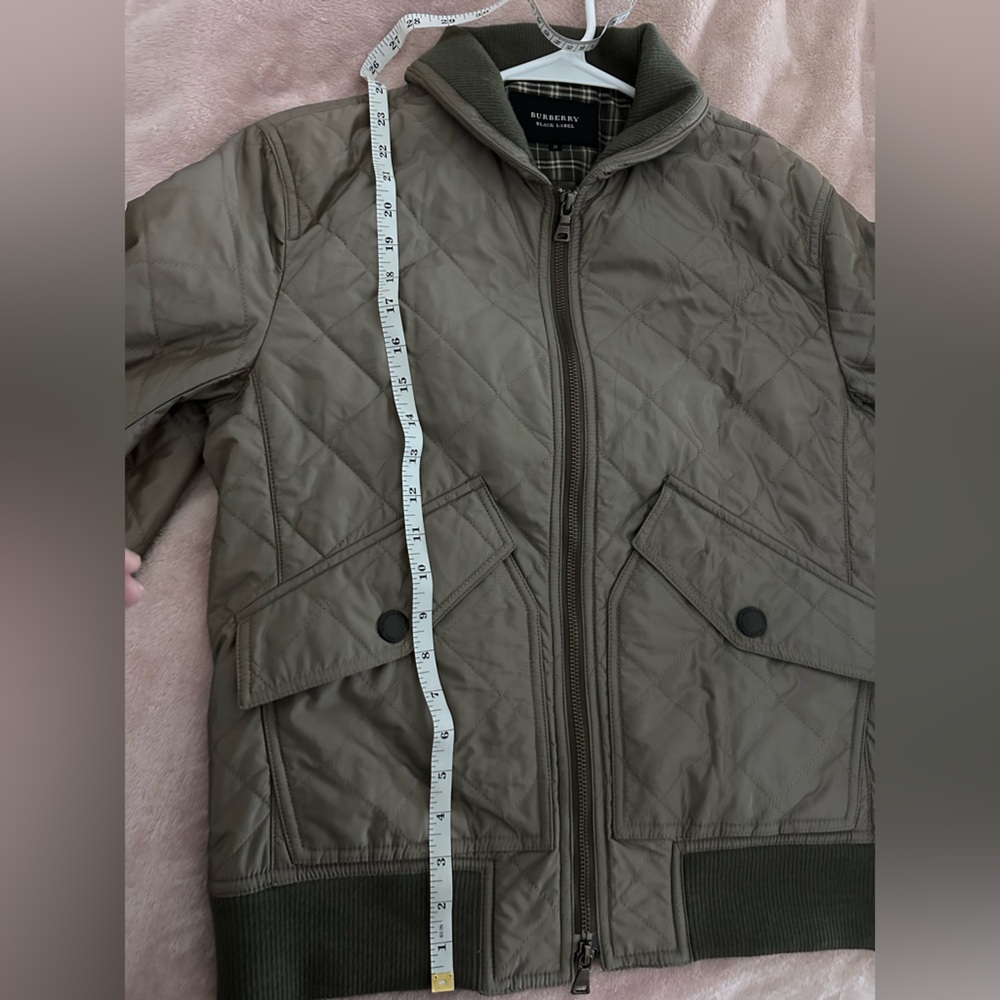 Burberry Black Label Quilted Bomber Jacket Size M Taupe Nylon Japan Exclusive - Picture 14 of 16